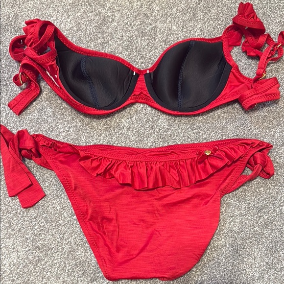 Red Ruffle Bikini Set - Picture 2 of 5